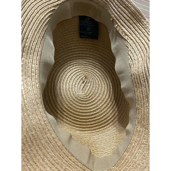 D & Y Women's Beach Sun Hat OS Beige Ivory Lace Accent Summer Vacation New - Picture 5 of 10
